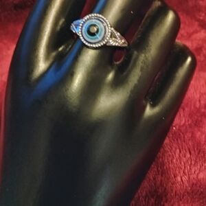 Mystic Silver and Blue Eye Ring